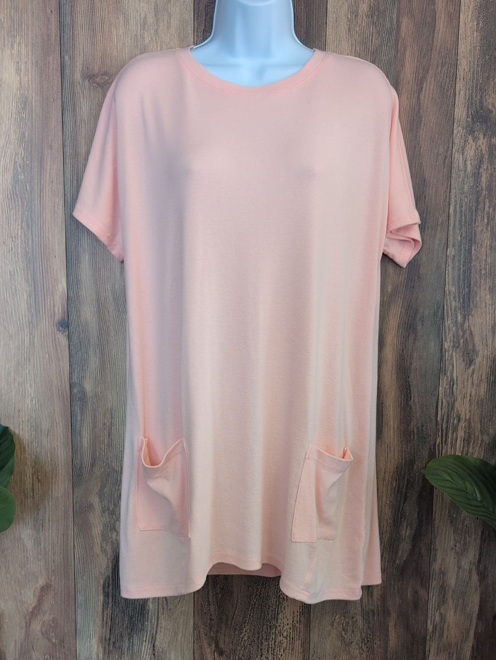 Poetsky Relaxed Peach Tunic Top Mini Dress M            M443